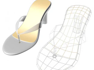 Thong heel sandals 01 3D Model