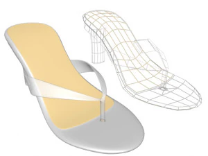 Thong heel sandals 01 3D Model