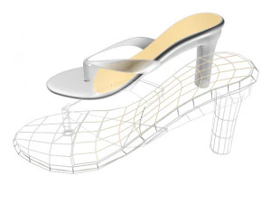 Thong heel sandals 01 3D Model