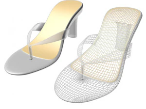Thong heel sandals 01 3D Model