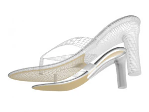 Thong heel sandals 01 3D Model