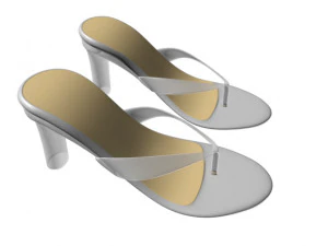 Thong heel sandals 01 3D Model