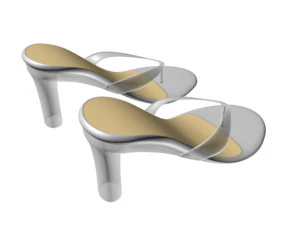 Thong heel sandals 01 3D Model