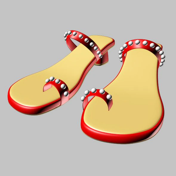 Thong slide sandals 01 3D Model .c4d .max .obj .3ds .fbx .stl .blend