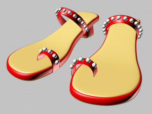 thong slide sandals 01 Modello 3D