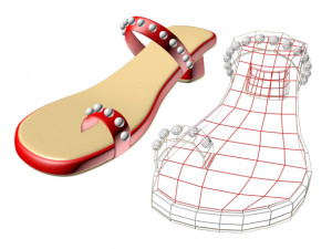 thong slide sandals 01 Modello 3D