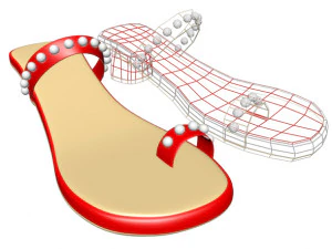 Thong slide sandals 01 3D Model