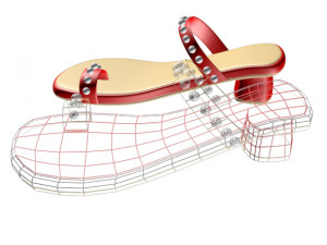 thong slide sandals 01 Modello 3D