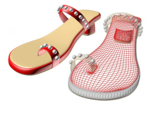 Thong slide sandals 01 3D Model
