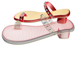 thong slide sandals 01 Modello 3D