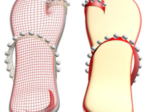 Thong slide sandals 01 3D Model