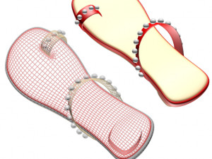 thong slide sandals 01 Modello 3D