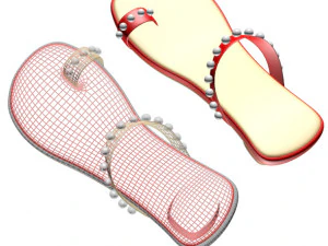 Thong slide sandals 01 3D Model