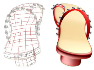 Thong slide sandals 01 3D Model