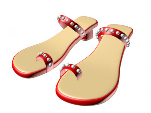 thong slide sandals 01 Modello 3D