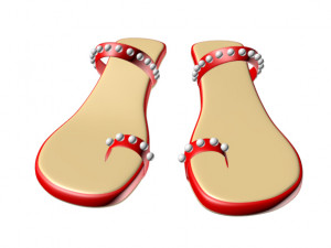 thong slide sandals 01 Modello 3D