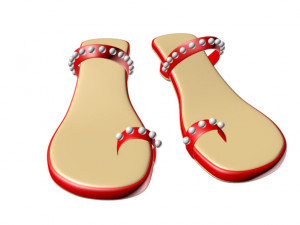 thong slide sandals 01 Modello 3D
