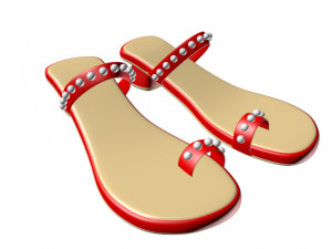 thong slide sandals 01 Modello 3D