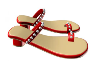 Thong slide sandals 01 3D Model