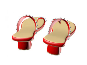 Thong slide sandals 01 3D Model