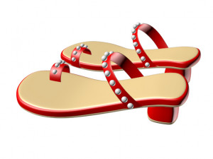 thong slide sandals 01 Modello 3D