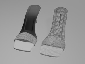 Patterned-strap stiletto sandals 01 3D-Modell