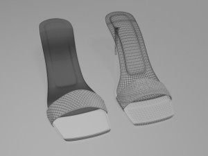 Patterned-strap stiletto sandals 01 3D-Modell
