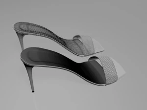 Patterned-strap stiletto sandals 01 3D Model