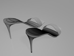 Patterned-strap stiletto sandals 01 3D-Modell