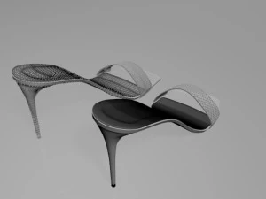 Patterned-strap stiletto sandals 01 3D Model