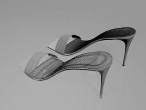 Patterned-strap stiletto sandals 01 3D-Modell