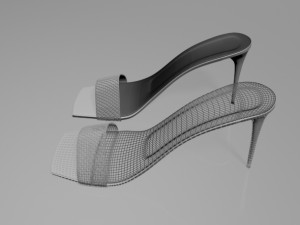 Patterned-strap stiletto sandals 01 3D-Modell