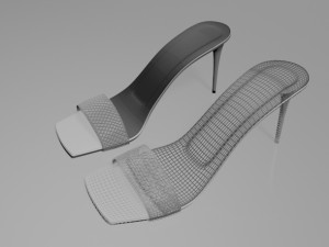 Patterned-strap stiletto sandals 01 3D-Modell