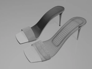 Patterned-strap stiletto sandals 01 3D Model