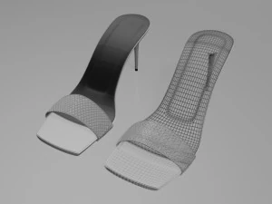 Patterned-strap stiletto sandals 01 3D Model