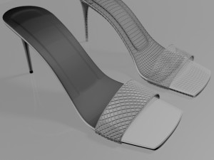 Patterned-strap stiletto sandals 01 3D-Modell