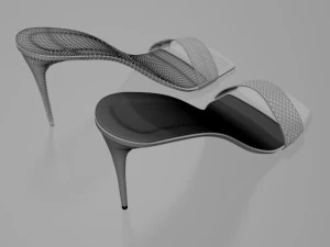 Patterned-strap stiletto sandals 01 3D Model