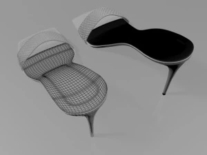 Patterned-strap stiletto sandals 01 3D Model