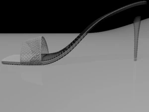 Patterned-strap stiletto sandals 01 3D Model