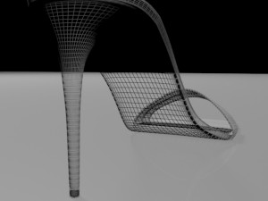 Patterned-strap stiletto sandals 01 3D-Modell