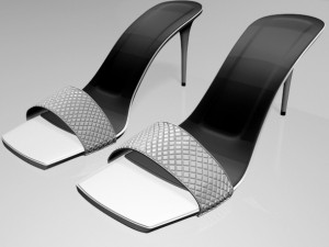 Patterned-strap stiletto sandals 01 3D Model