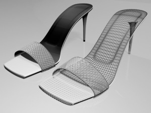 Patterned-strap stiletto sandals 01 3D-Modell