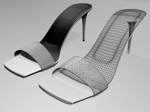 Patterned-strap stiletto sandals 01 3D Model