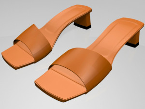square-toe block-heel sandals 01 Modello 3D