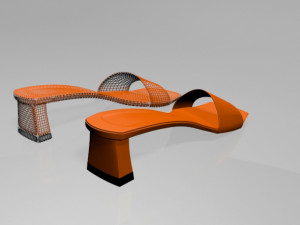square-toe block-heel sandals 01 Modello 3D
