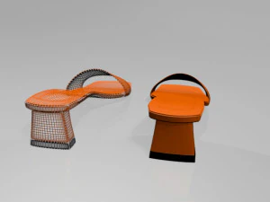 Square-toe block-heel sandals 01 3D Model