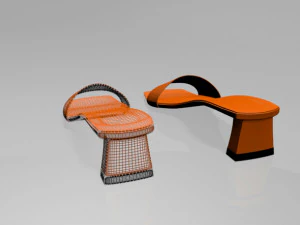 Square-toe block-heel sandals 01 3D Model