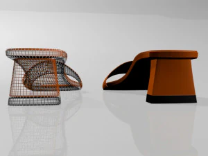 Square-toe block-heel sandals 01 3D Model