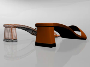 Square-toe block-heel sandals 01 3D Model