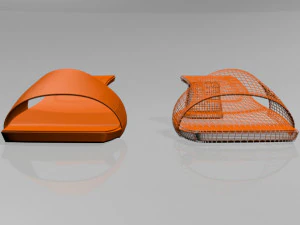 Square-toe block-heel sandals 01 3D Model
